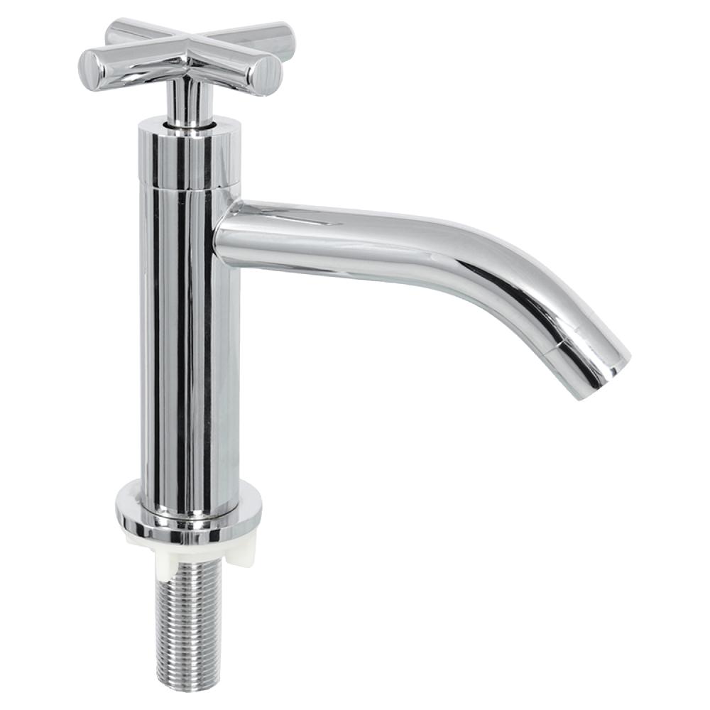 Differnz Differnz Ravo Fonteinset – Beton Lichtgrijs – Kraan Gebogen Kruis Chroom – 38.5 X 18.5 X 9 Cm