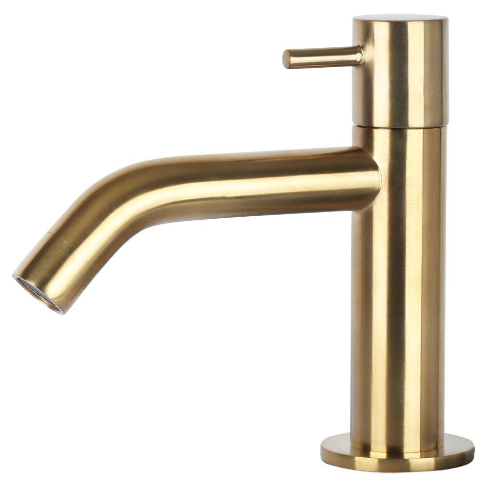 Differnz Differnz Ravo Fonteinset – Keramiek – Kraan Gebogen Mat Goud – 38.5 X 18.5 X 9 Cm – Met Handdoekrek