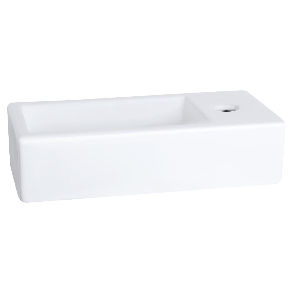 Differnz Differnz Ravo Fonteinset – Rechts – Keramiek – Kraan Recht Mat Zwart – 38.5 X 18.5 X 9.5 Cm