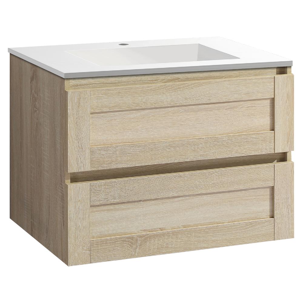 differnz Differnz Reno wastafel – met onderkast eiken FSC® – 75 x 50 x 5 cm – wit