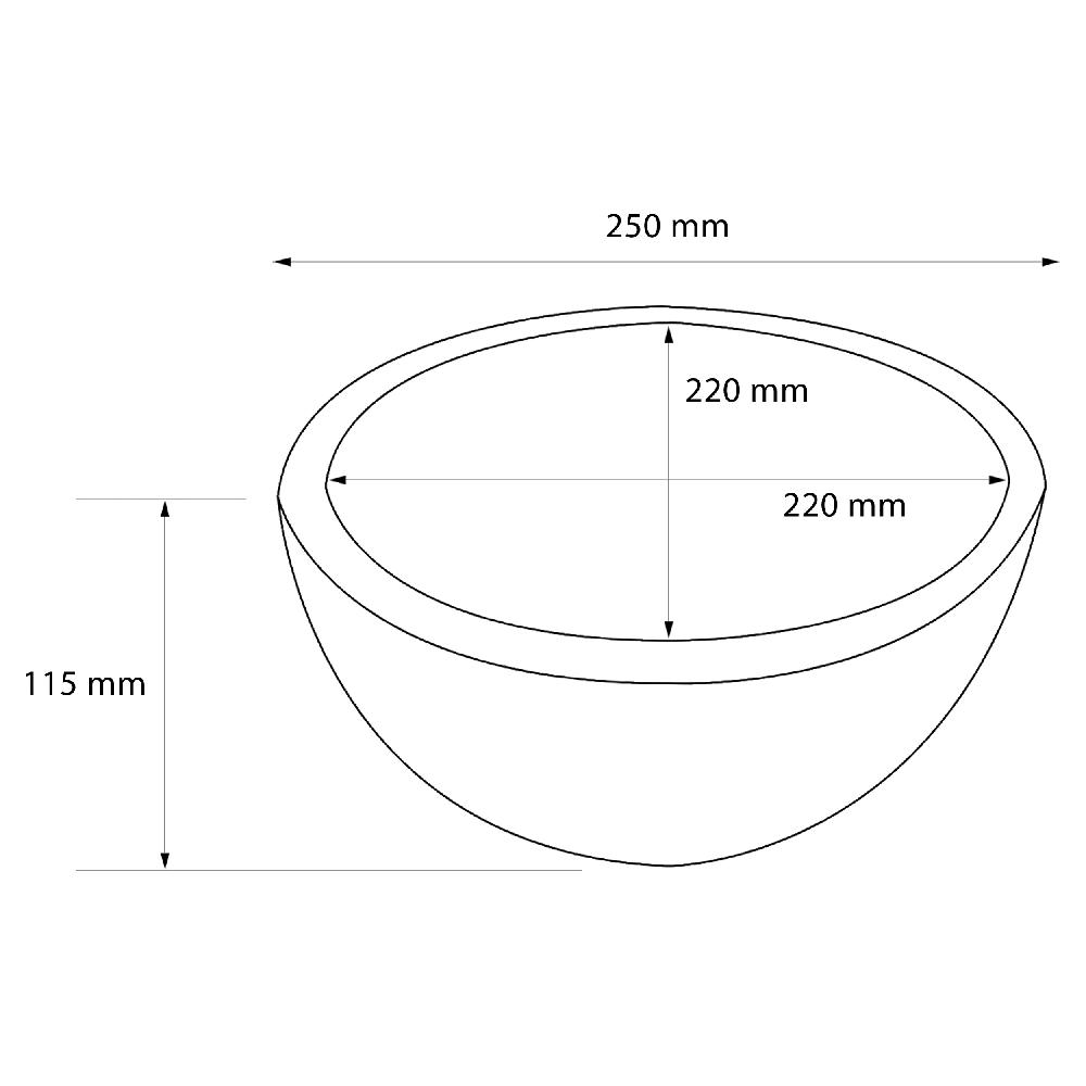 Differnz Differnz River Waskom – Ø 25 Cm – Keramiek – Mat Zwart