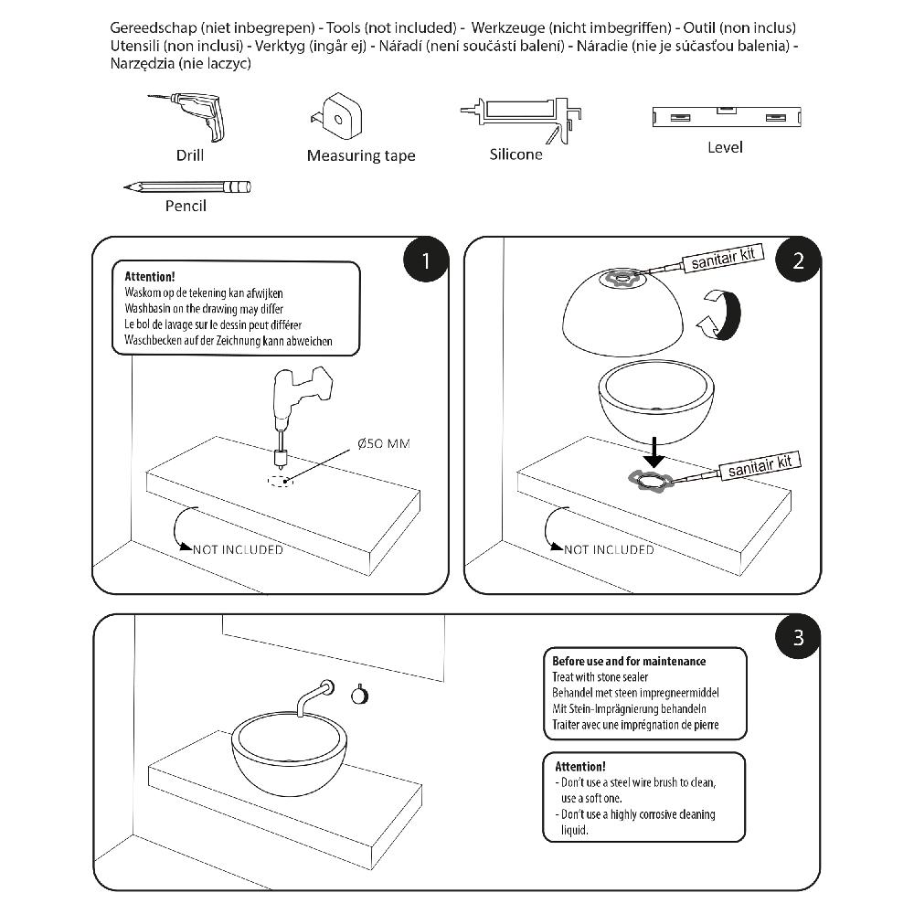 Differnz Differnz River Waskom – Ø 25 Cm – Keramiek – Mat Zwart