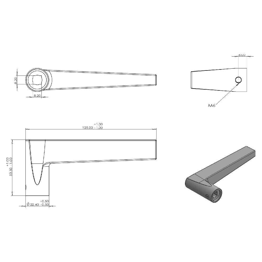 Differnz Differnz Rotterdam Deurkruk – Vierkant Schild – Cilinder 55 Mm – Zwart