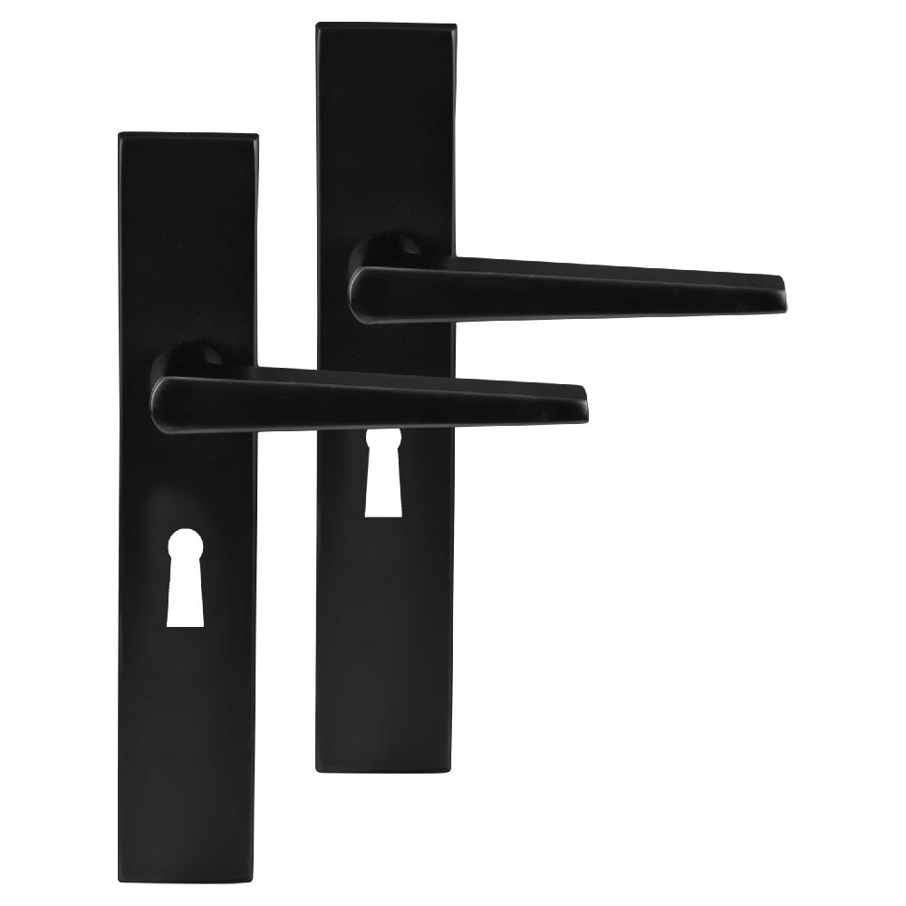 differnz Differnz Rotterdam deurkruk – vierkant schild – sleutel 56 mm – zwart