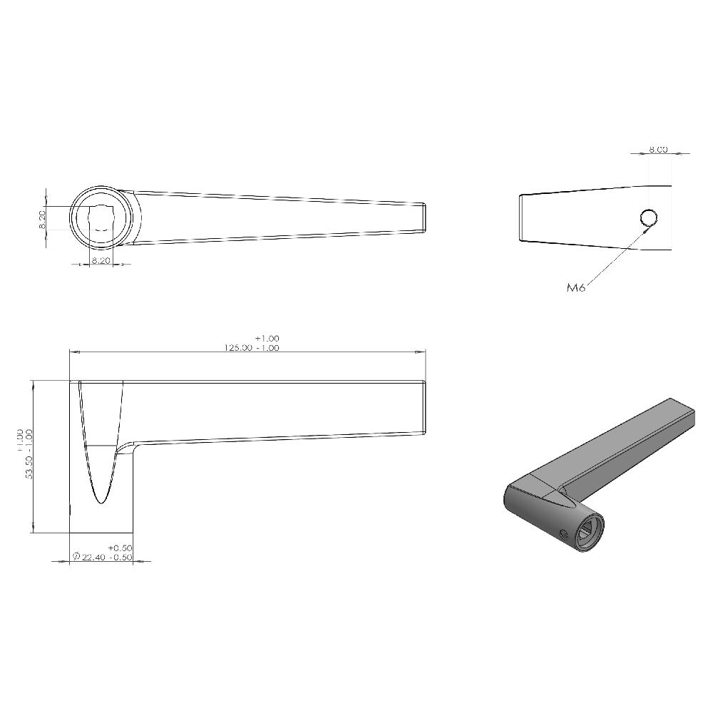 Differnz Differnz Rotterdam Deurkruk – Vierkant Schild – WC 63 Mm – Mat Chroom