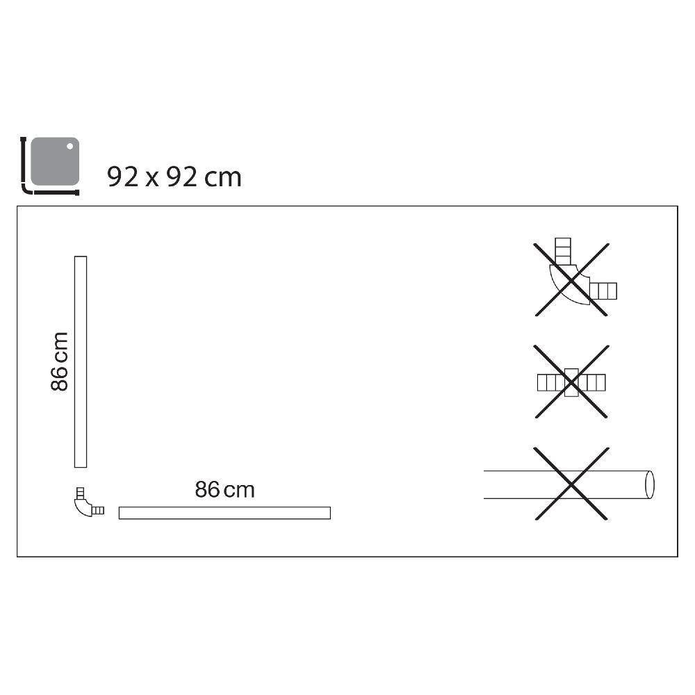 Differnz Differnz Round Douchestang – Om Vast Te Schroeven – Aluminium Veredeld – Universeel – Chroom