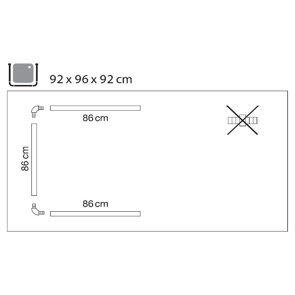 Differnz Differnz Round Douchestang – Om Vast Te Schroeven – Aluminium Veredeld – Universeel – Chroom