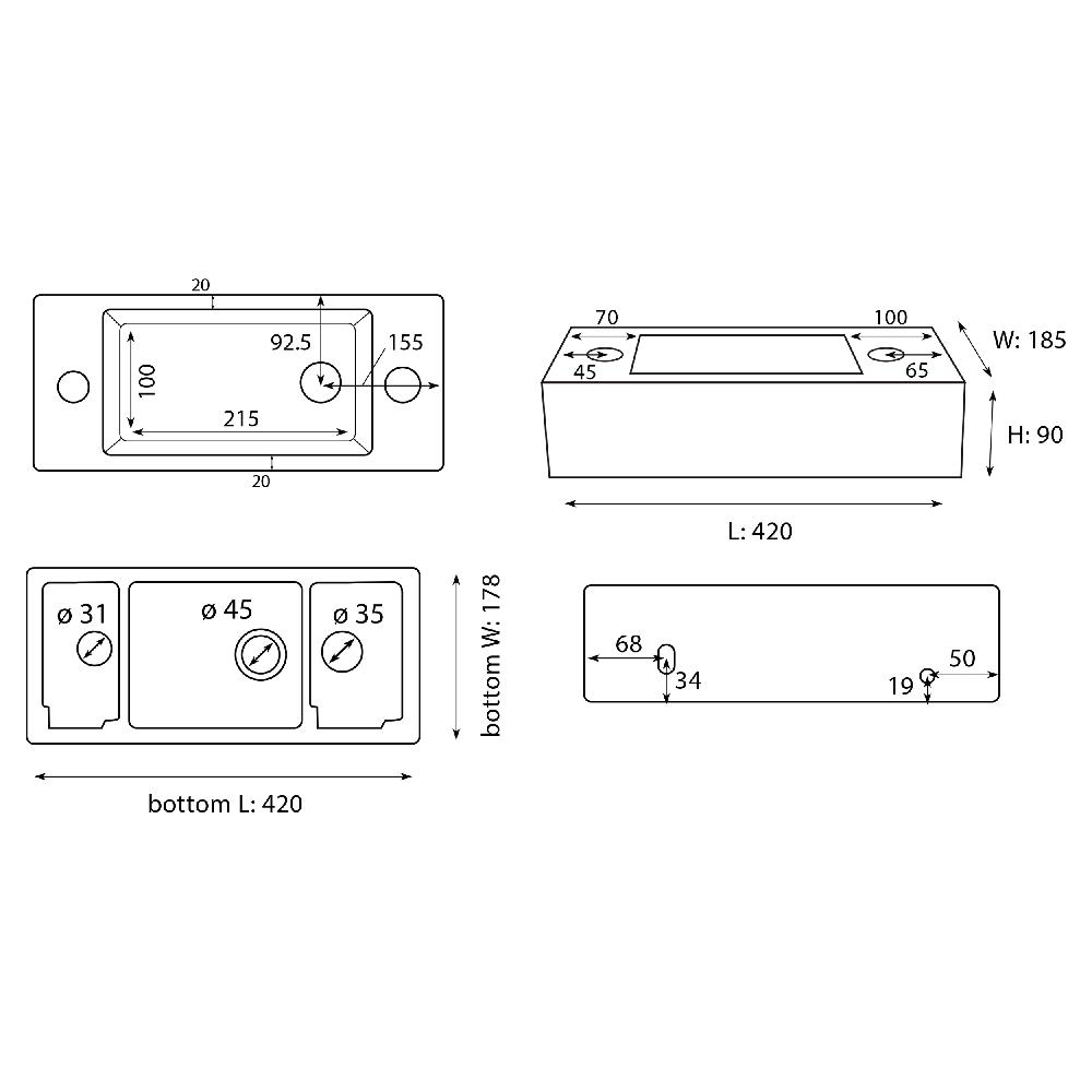 Differnz Differnz Sapon Fonteinset – Met Zeepdispenser Zwart – Keramiek Wit – Kraan Recht Zwart – 42.5 X 18.5 X 9 Cm