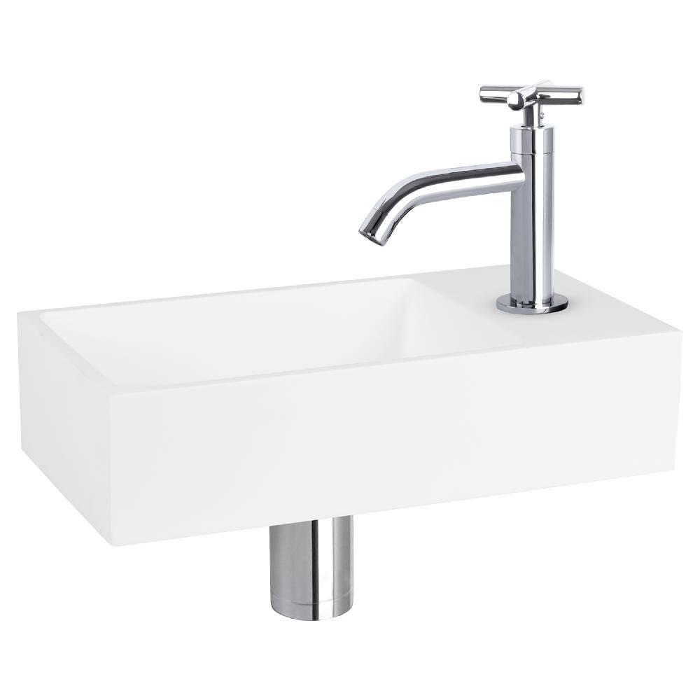 differnz Differnz Solid fonteinset – solid surface – kraan kruis chroom differnz Differnz Solid fonteinset – solid surface – kraan kruis chroom