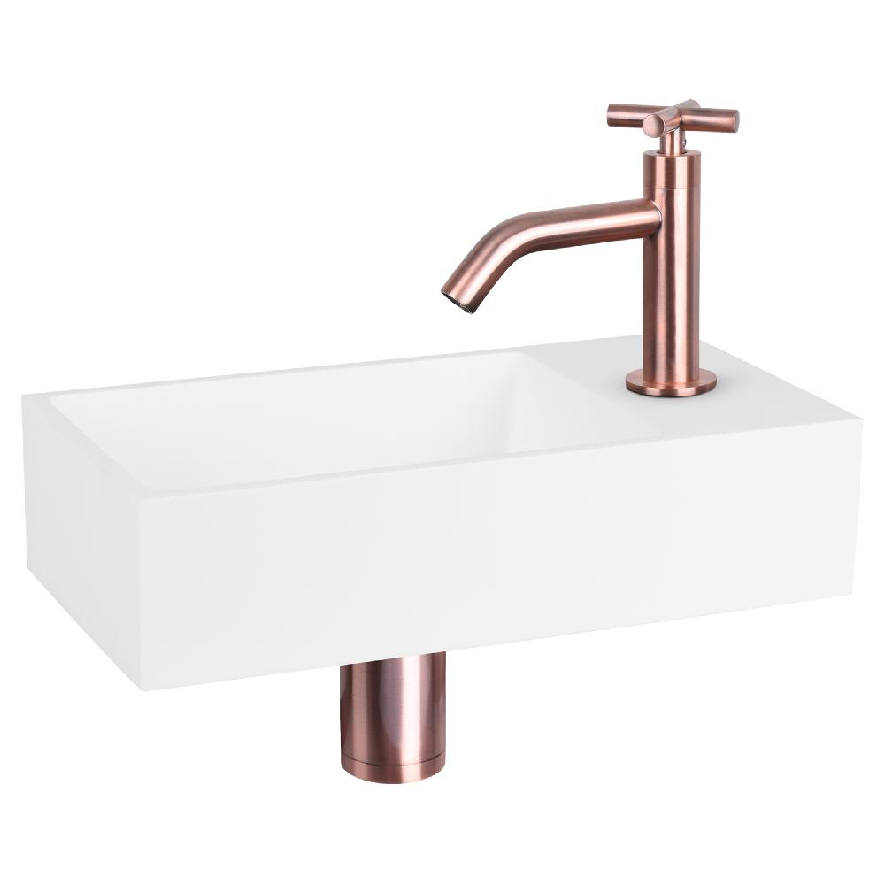 differnz Differnz Solid fonteinset – solid surface – kraan kruis rood koper
