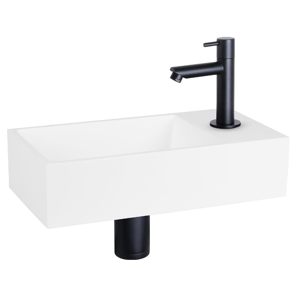 differnz Differnz Solid fonteinset – solid surface – kraan recht mat zwart