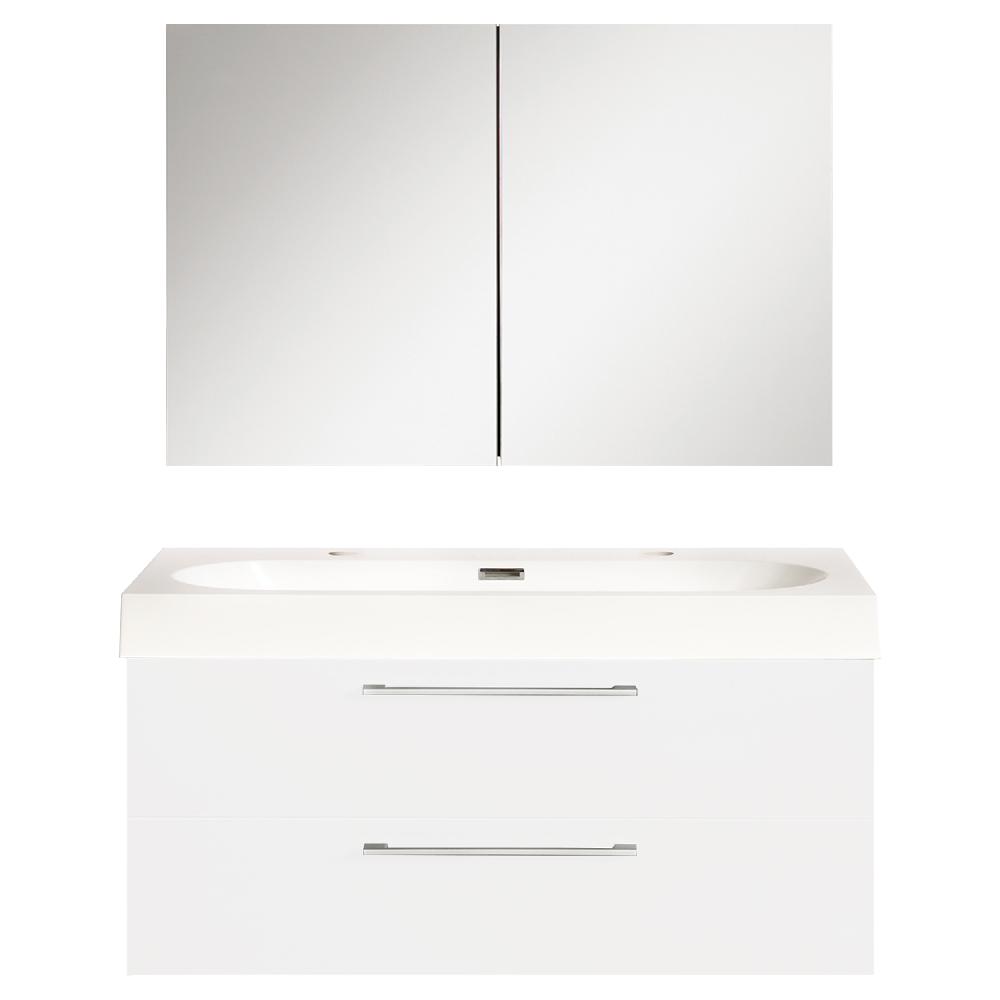 differnz Differnz Somero badmeubel set – met spiegelkast FSC® – 100 cm – hoogglans wit