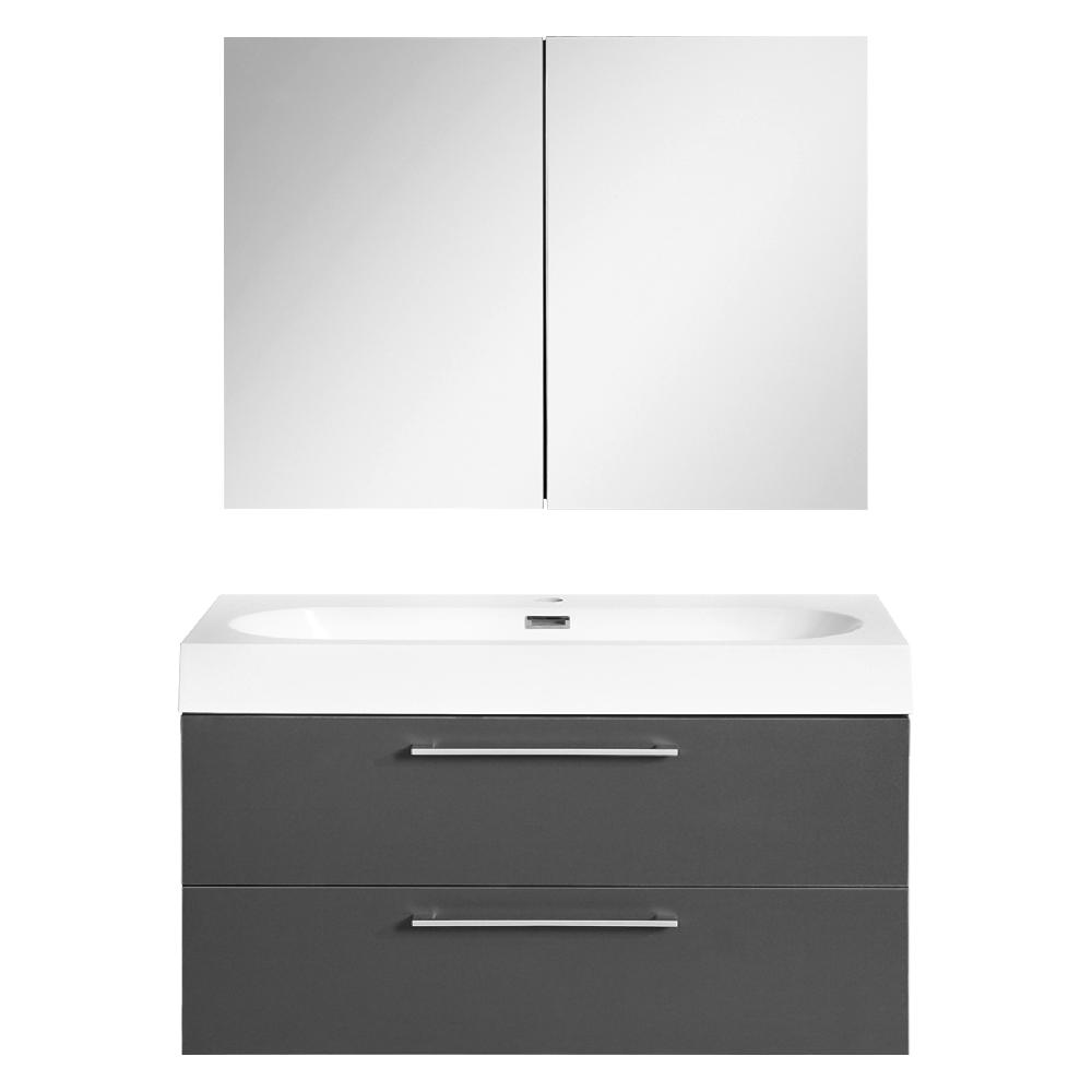 differnz Differnz Somero badmeubel set – met spiegelkast FSC® – 80 cm – antraciet