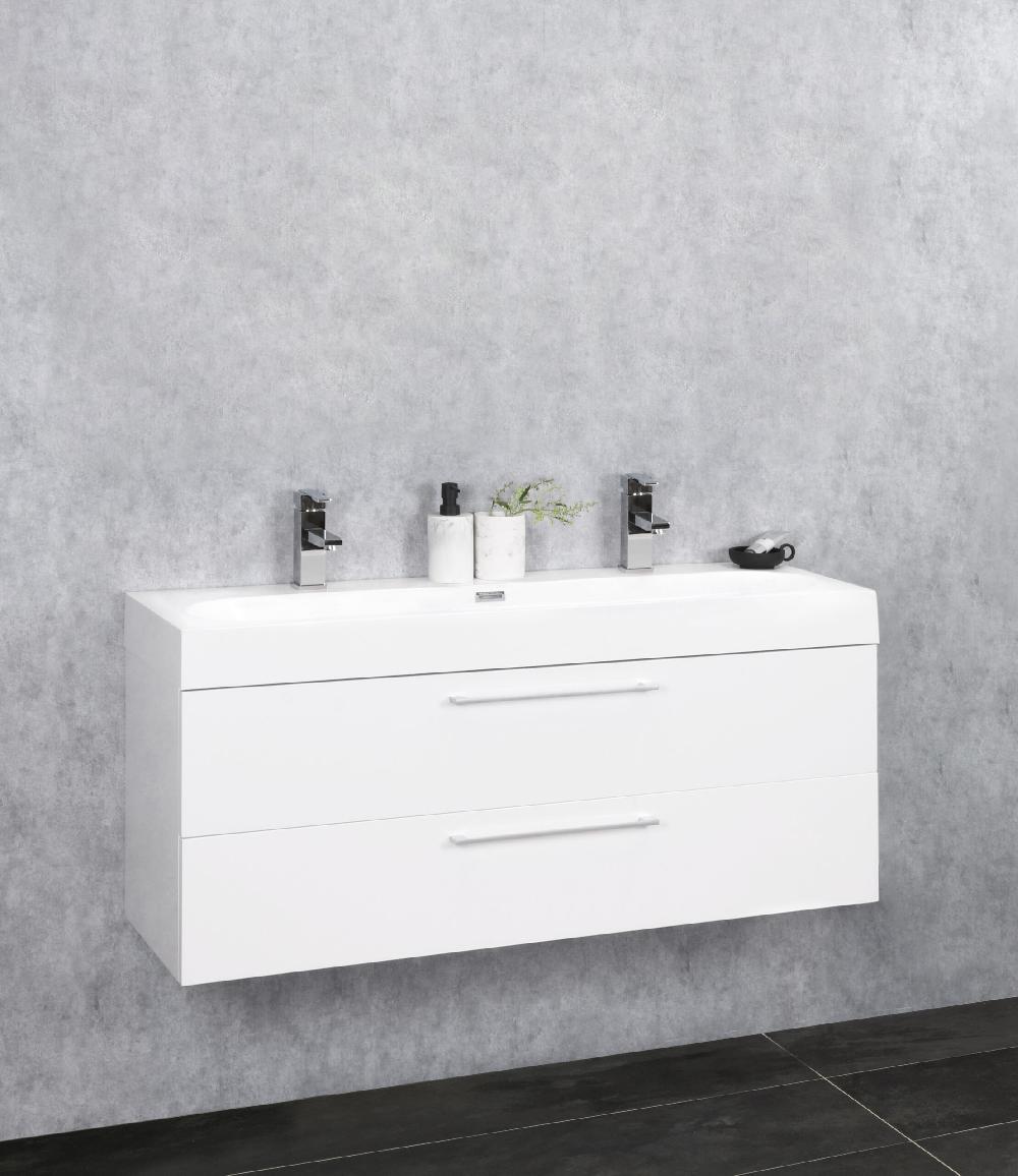 Differnz Differnz Somero Onderkast – 2 Lades – 100 Cm – Hoogglans Wit