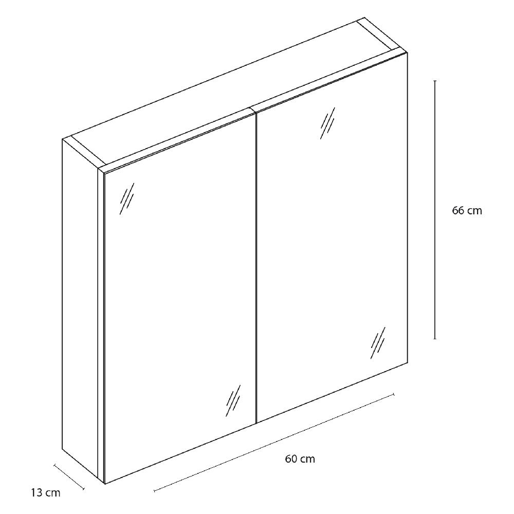 Differnz Differnz Somero Spiegelkast – 60 Cm – Antraciet