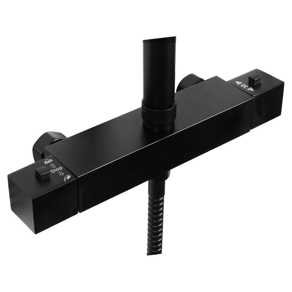 Differnz Differnz Thermoline Doucheset – Vierkant – Met Thermostaat – Mat Zwart