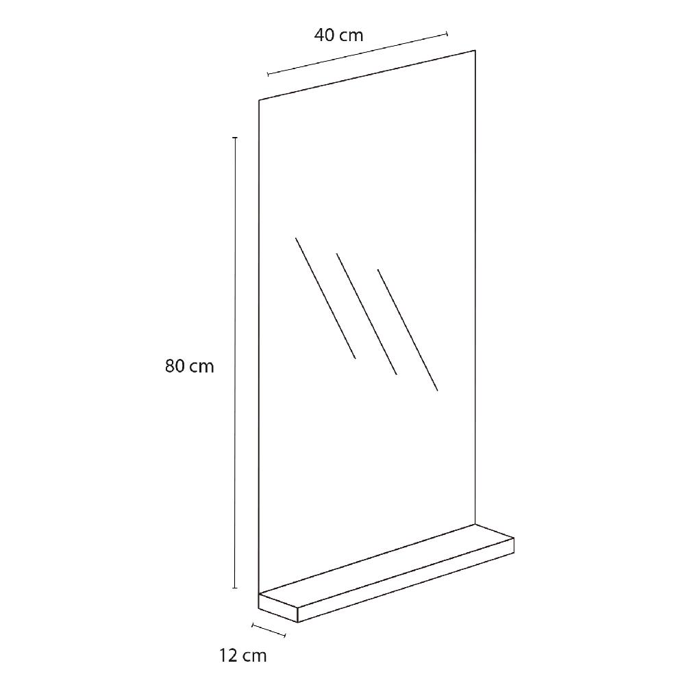 Differnz Differnz Tight Spiegel – Met Planchet – 80 X 40 X 12 Cm – Wit