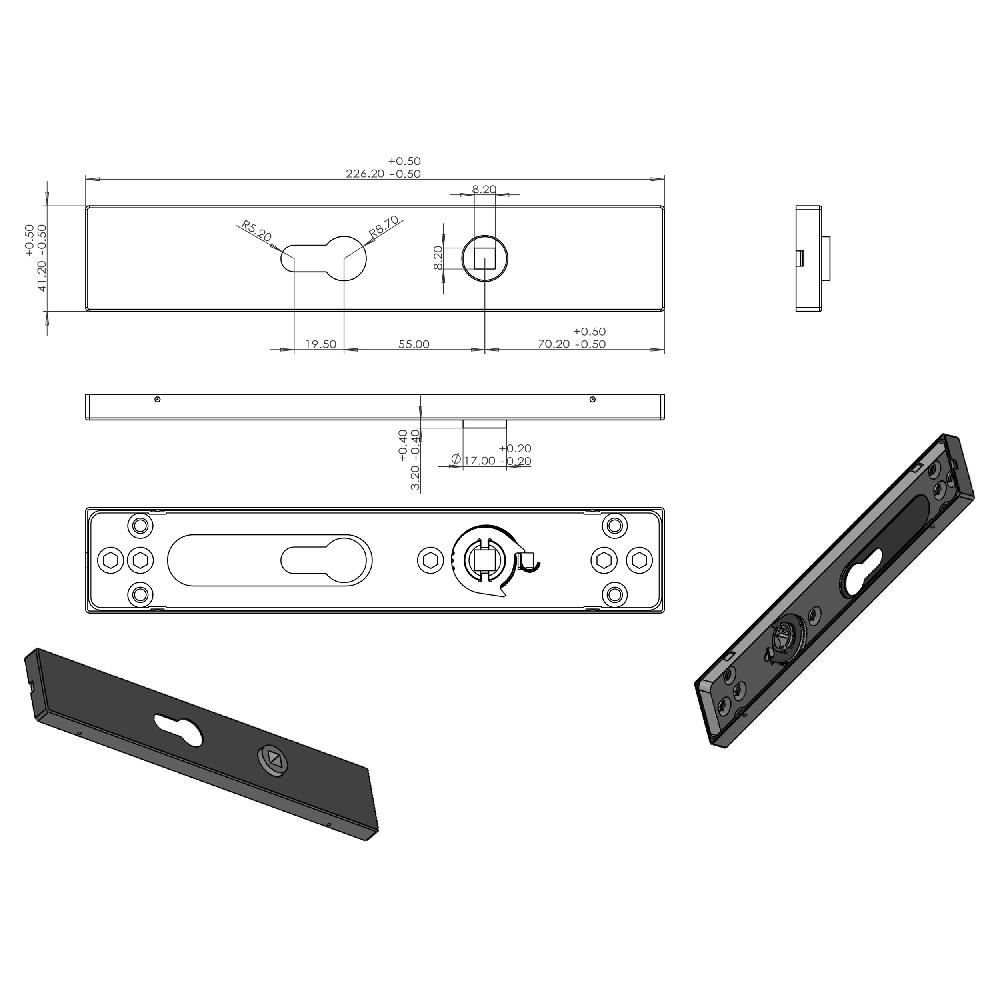 Differnz Differnz Tilburg Deurkruk – Vierkant Schild – Cilinder 55 Mm – Zwart