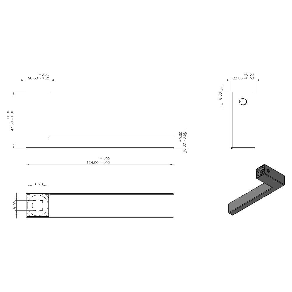 Differnz Differnz Tilburg Deurkruk – Vierkant Schild – WC 63 Mm – Gun Metal