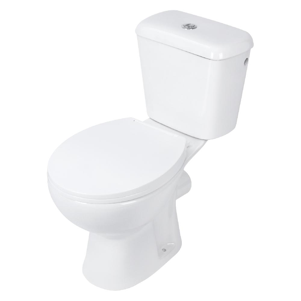 differnz Differnz toiletpot – duoblok staand – pijp kort – zijuitlaat – keramiek wit – 72.5 x 66.5 x 35.5 cm