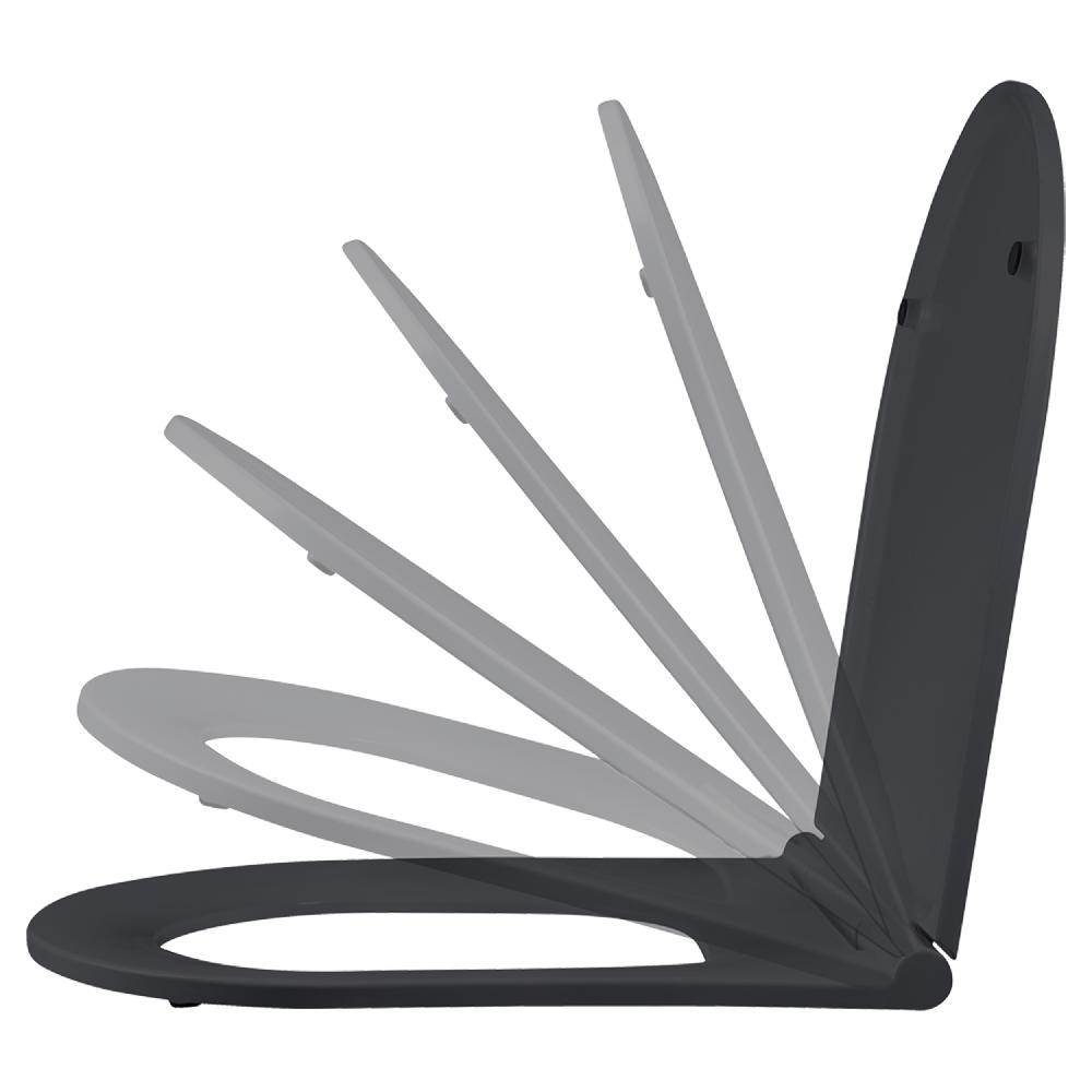 Differnz Differnz Toiletzitting – Voor Zwart Rimless Wandtoilet (artikel 38.500.09) – Zwart