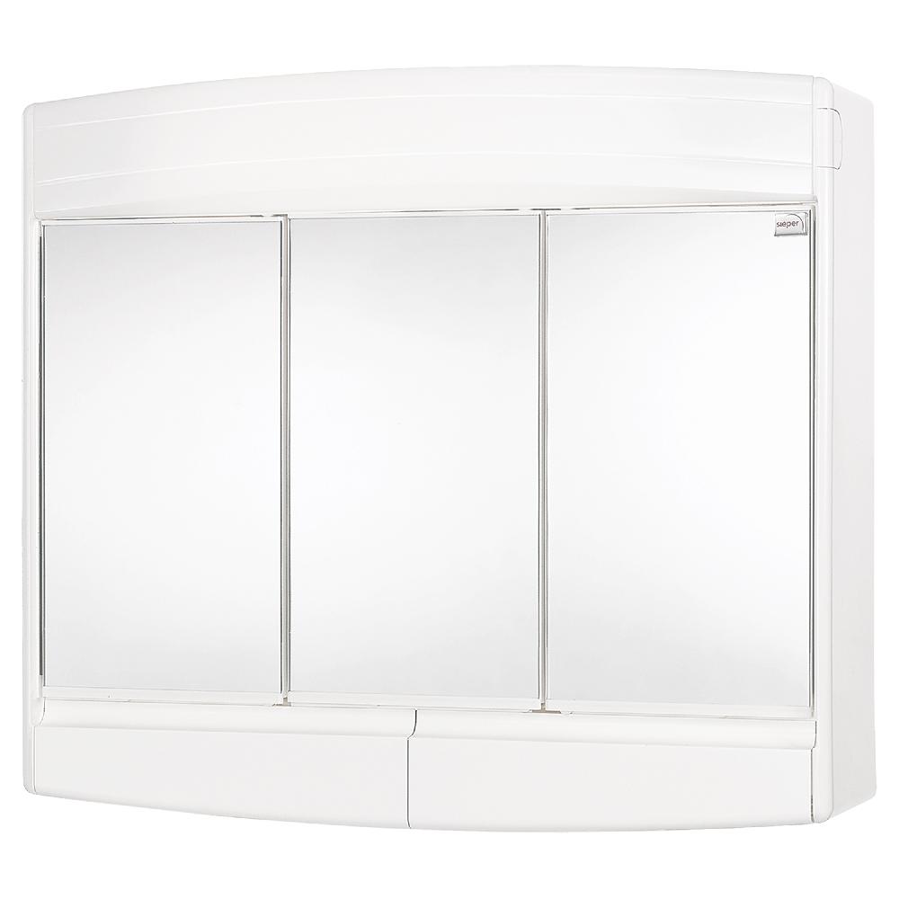 differnz Differnz Topas-Eco spiegelkast – 3-deurs – kunststof – 60 x 18 x 53 cm – wit