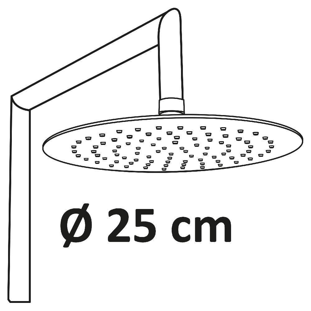 Differnz Differnz Topline Doucheset – Met Grote Stortdouche En Losse Handdouche – ABS – 20 X 20 X 105 Cm – Chroom