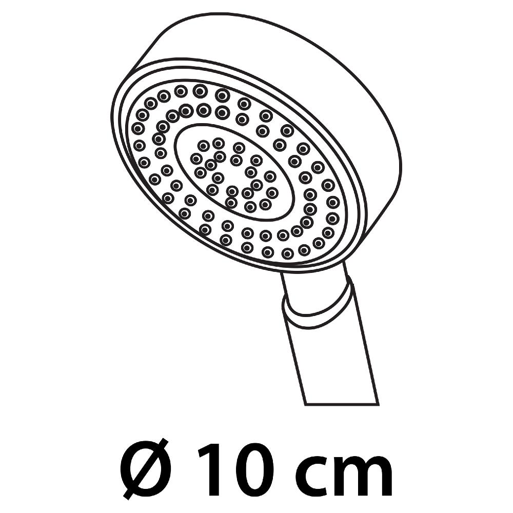 Differnz Differnz Topline Doucheset – Met Grote Stortdouche En Losse Handdouche – ABS – 20 X 20 X 105 Cm – Chroom