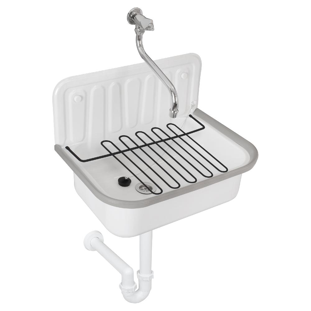 differnz Uitstortgootsteenset – met kraan – wit