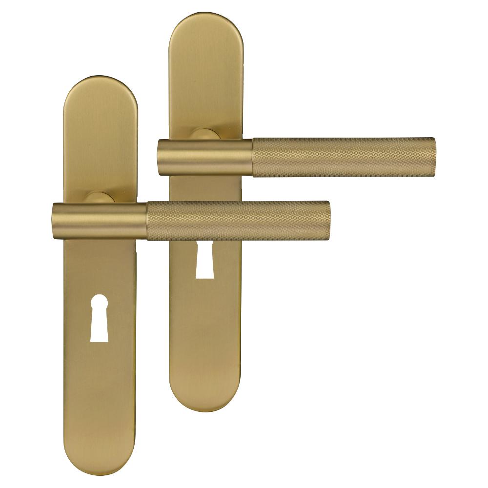 differnz Differnz Utrecht deurkruk – ovaal schild – sleutel 56 mm – goud