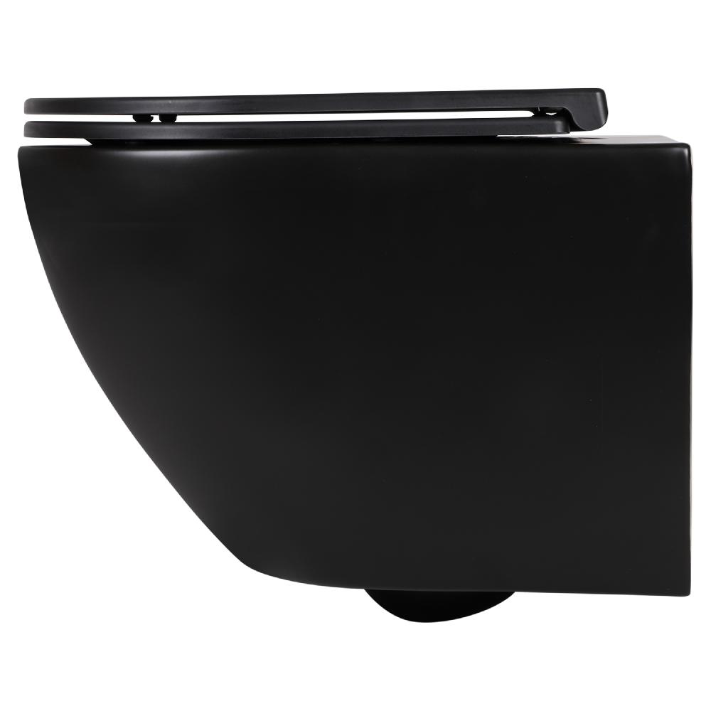 Differnz Differnz Wand Toilet – Rimless Met Zitting – Keramiek – Zwart – 49 X 36 X 37 Cm