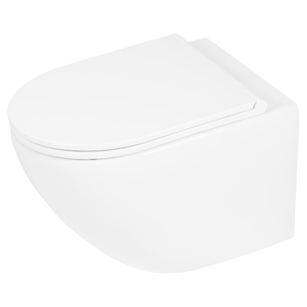 Differnz Differnz Wand Toilet – Rimless Met Zitting – Keramiek – Mat Wit – 51.5 X 36.5 X 35.5 Cm