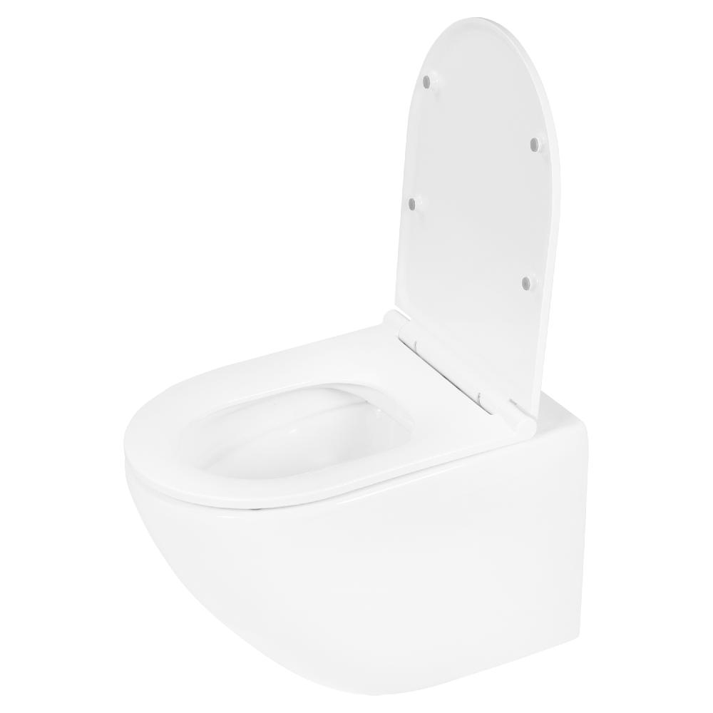 differnz Differnz wand toilet – rimless met zitting – keramiek – mat wit – 51.5 x 36.5 x 35.5 cm