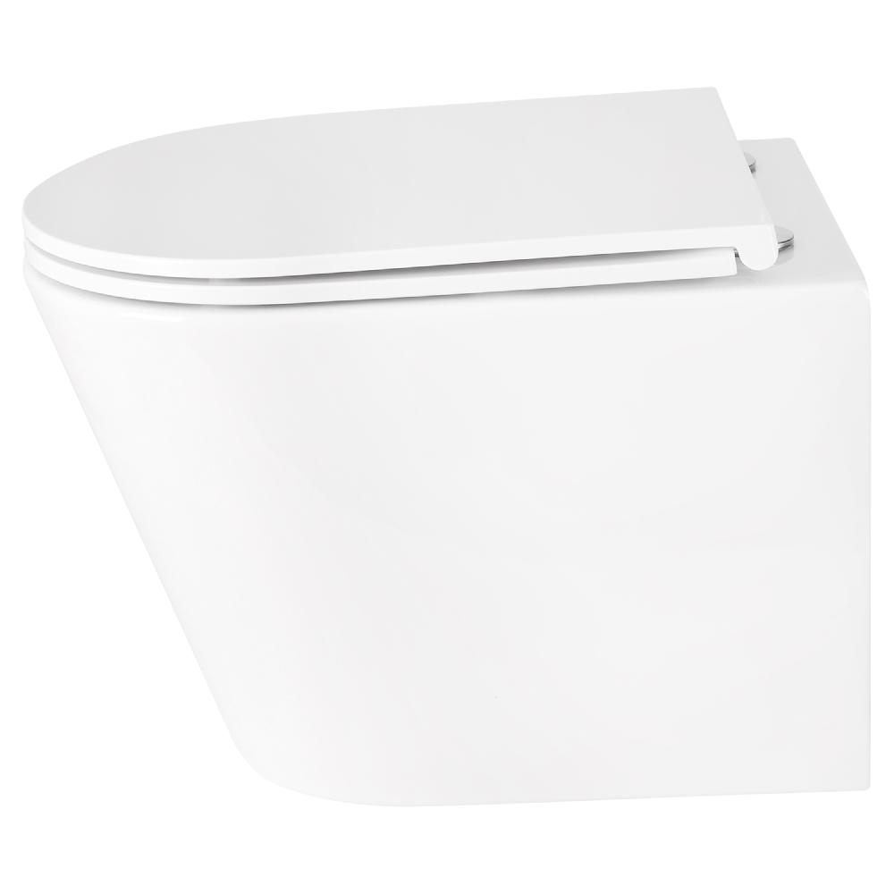 Differnz Differnz Wand Toilet – Rimless Met Zitting – Keramiek – Hoogglans Wit – 51.5 X 36.5 X 35.5 Cm
