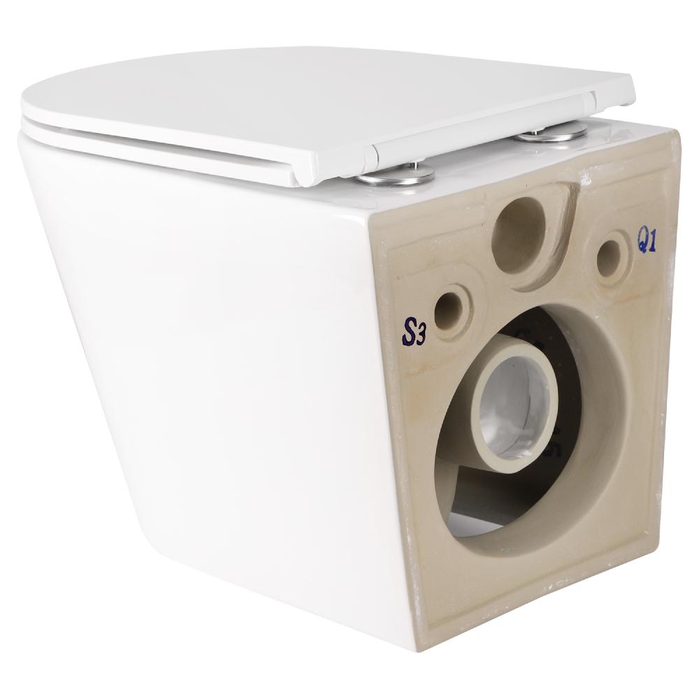 Differnz Differnz Wand Toilet – Rimless Met Zitting – Keramiek – Hoogglans Wit – 51.5 X 36.5 X 35.5 Cm