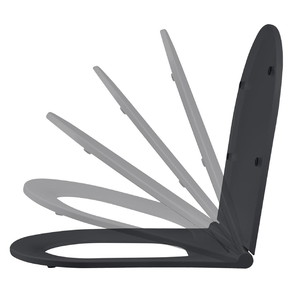 Differnz Differnz Wand Toilet – Rimless Met Zitting – Keramiek Mat Zwart – 51.5 X 36.5 X 35.5 Cm