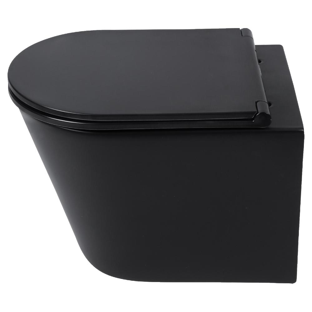 Differnz Differnz Wand Toilet – Rimless Met Zitting – Keramiek Mat Zwart – 51.5 X 36.5 X 35.5 Cm