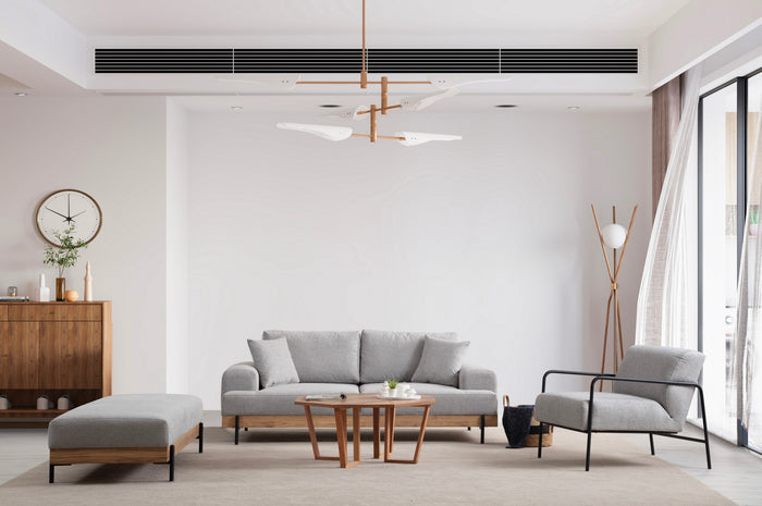 Dimehouse 3-zits Bank Eti Grijs - Naturel Houten Frame