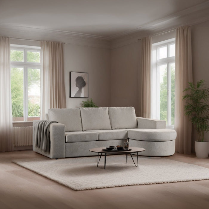 Dimehouse 3-zits Hoekbank Chaise Longue Jean Stof Beige Links/rechts