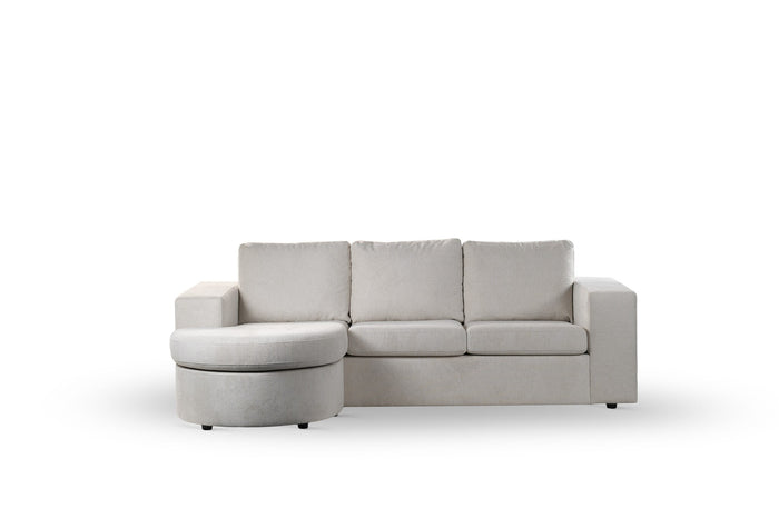 Dimehouse 3-zits Hoekbank Chaise Longue Jean Stof Beige Links/rechts