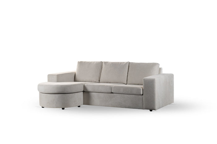 Dimehouse 3-zits Hoekbank Chaise Longue Jean Stof Beige Links/rechts