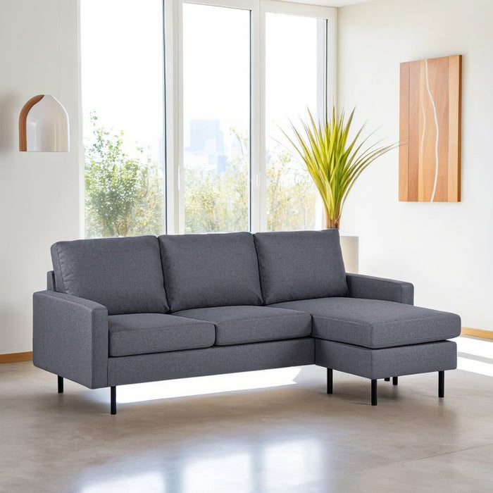 Dimehouse 3-zits Hoekbank Chaise Longue Riven Donkergrijs
