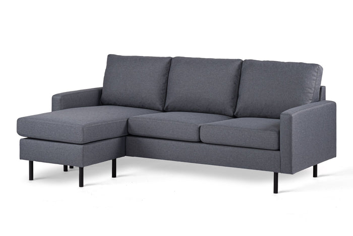 Dimehouse 3-zits Hoekbank Chaise Longue Riven Donkergrijs