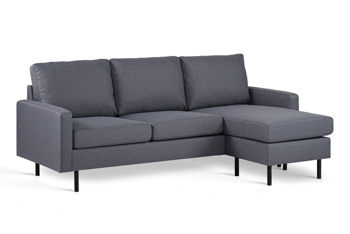 Dimehouse 3-zits Hoekbank Chaise Longue Riven Donkergrijs