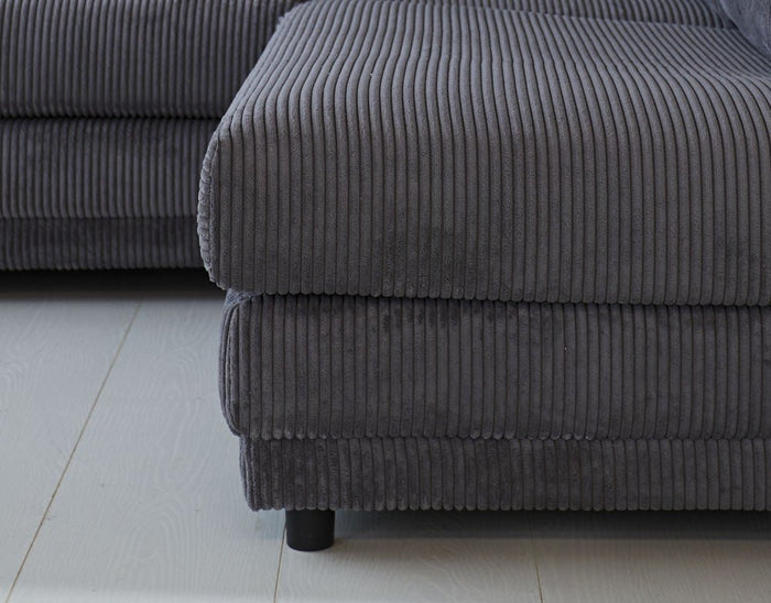 Dimehouse 3-zits Hoekbank Gabi Ribstof Antraciet Rechts