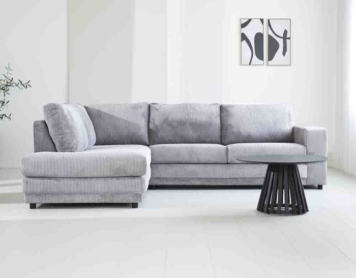 Dimehouse 3-zits Hoekbank Gabi Ribstof Lichtgrijs Links