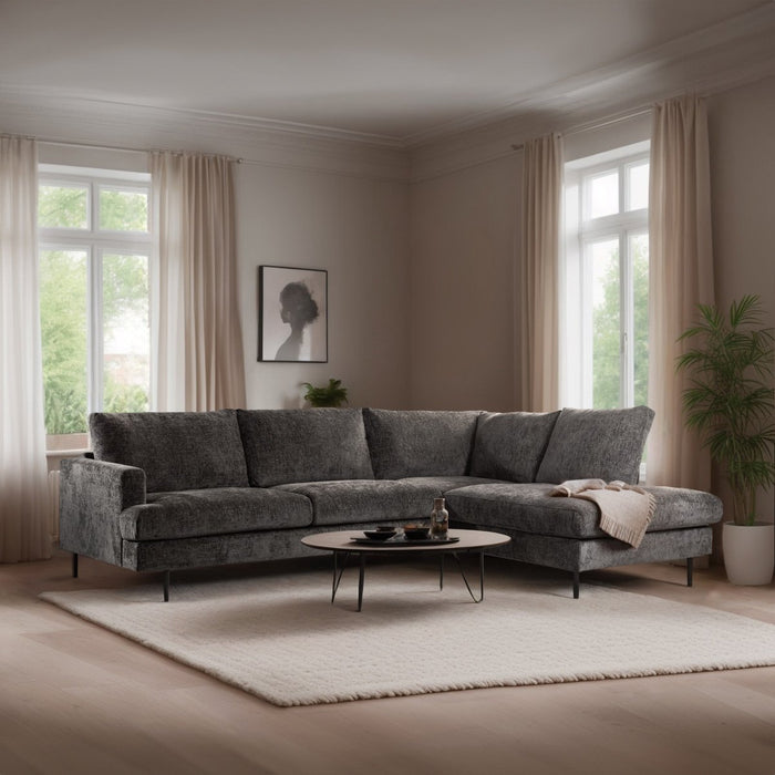 dimehouse 3-zits hoekbank Nevada stof antraciet rechts