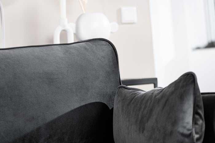 Dimehouse 3-zits Hoekbank Peppin Velvet Donkergrijs Rechts