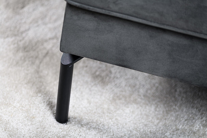 Dimehouse 3-zits Hoekbank Peppin Velvet Donkergrijs Rechts