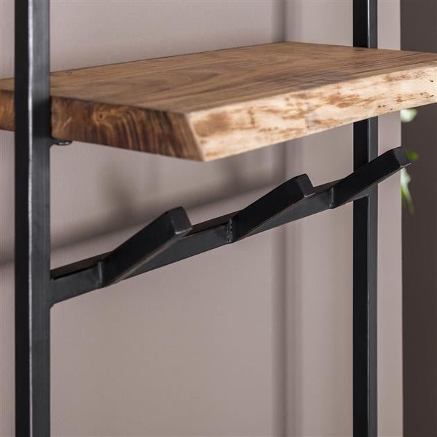 Dimehouse 6-haakse Industriële Kapstok Naomi Acaciahout-Metaal